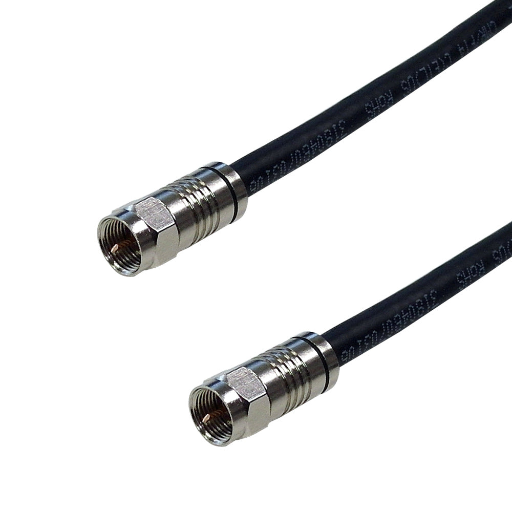 1.8M TV Fly Lead F-Male to F-Male Black RG6 Quad-Shield Cable for HD TV, Modem, and PVR Connections