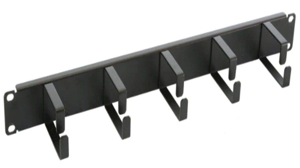 Grove 1RU Metal Cable Manager – 5 Rings, durable steel rack-mount cable organiser for structured cabling, patch panels, and switches