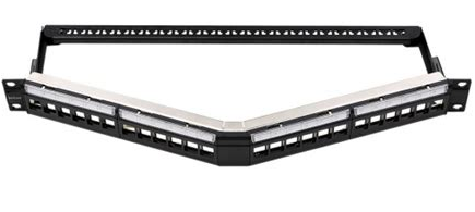 The 24 Port Shielded Unloaded Panel | Angled is a premium solution for structured cabling systems, providing a sleek and efficient way to manage and protect your network connections