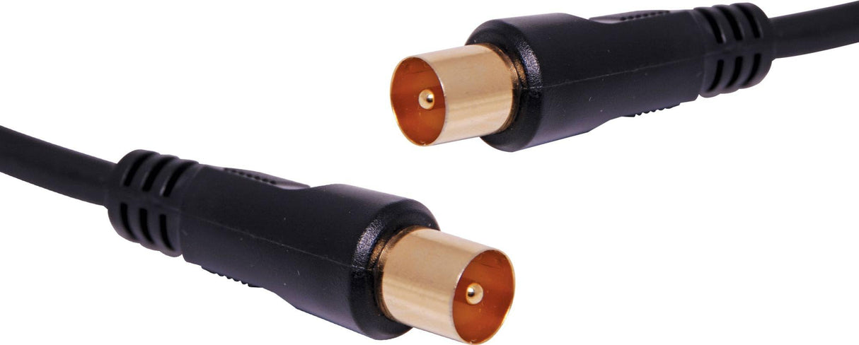 3M White RG6 TV Fly Lead, PAL Male to PAL Male connectors, quad-shielded cable for HD and digital TV, modem, and antenna connections.