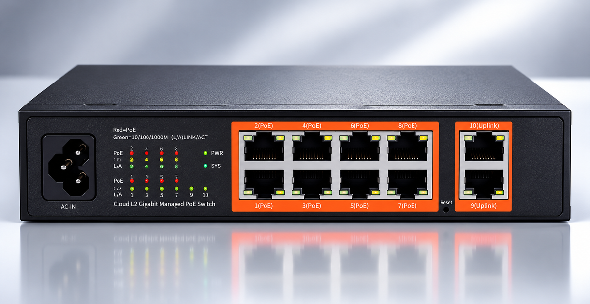 NBN 8 Port Gigabit POE Switch