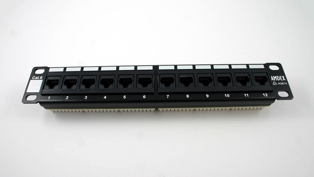 Cat6 12 Port 10 Inch Patch Panel | Loaded