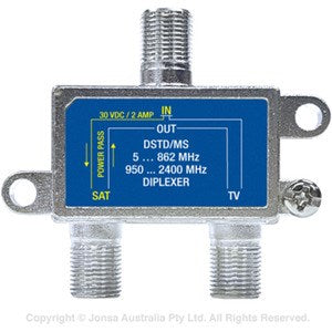 Diplexer SAT & FTA F Type 30VDC 2AMP