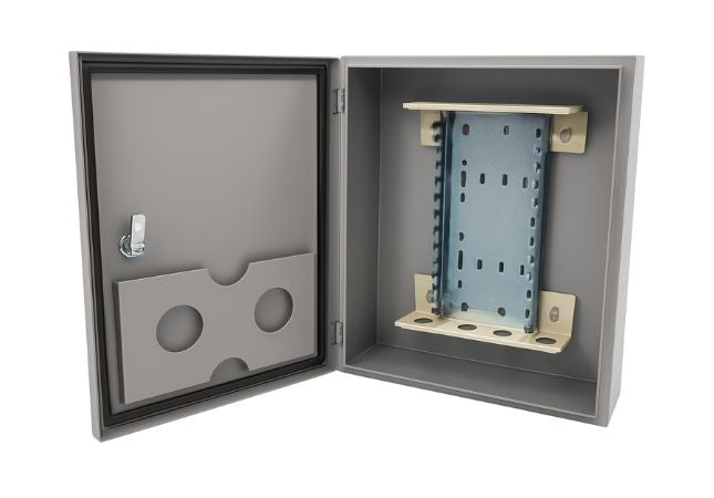 Grove 100 pair external MDF left hand enclosure for copper telecommunications cable termination and distribution