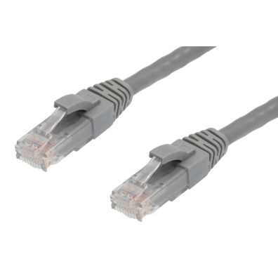 15 m Cat6 Patch Lead in grey for Gigabit Ethernet, providing reliable high-speed network connectivity for data and voice applications.