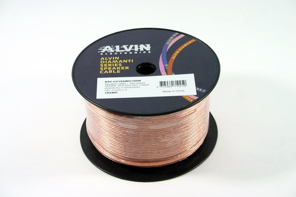 18AWG FIG 8 Speaker Cable Roll (100M) – high-quality, oxygen-free copper cable for clear audio signal transmission and easy installation.