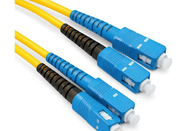 1 M SC-SC OS1/OS2 single-mode duplex fibre patch lead with SC connectors for reliable bidirectional network connections