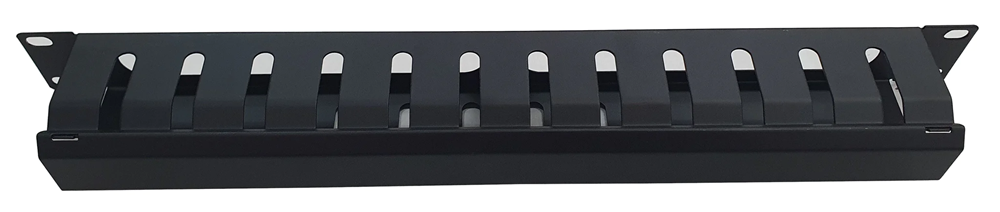 GROVE 1RU Metal Cable Manager with Cover, 19-inch rack accessory for organizing and protecting network, server, and power cables.