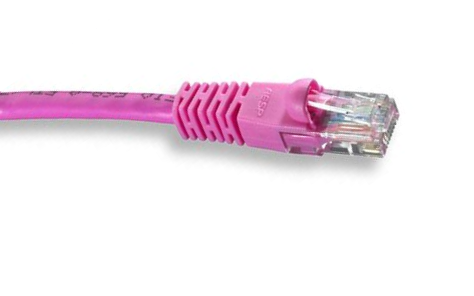 GROVE 250mm pink Cat6 patch lead with snagless RJ45 connectors for Gigabit Ethernet networking
