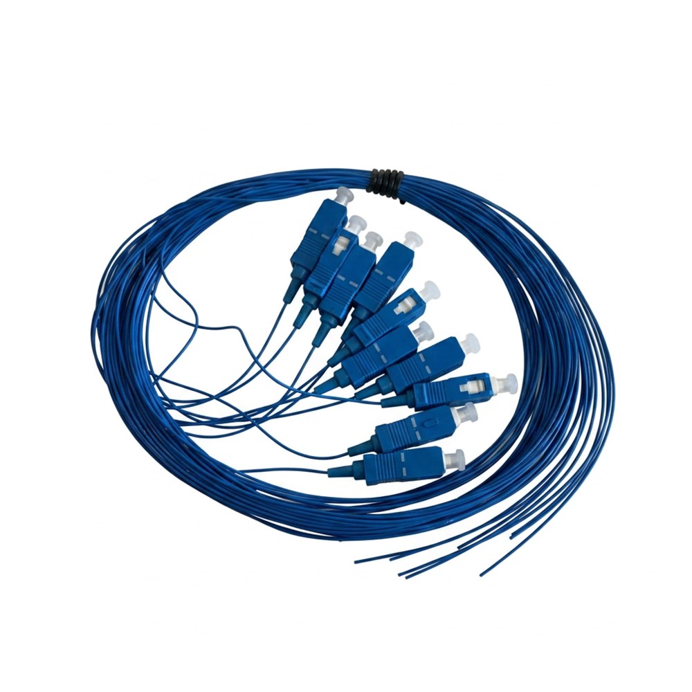 SC 900µm OS1 singlemode fibre optic pigtail 2 m with SC connector, pack of 10 for fusion splicing applications