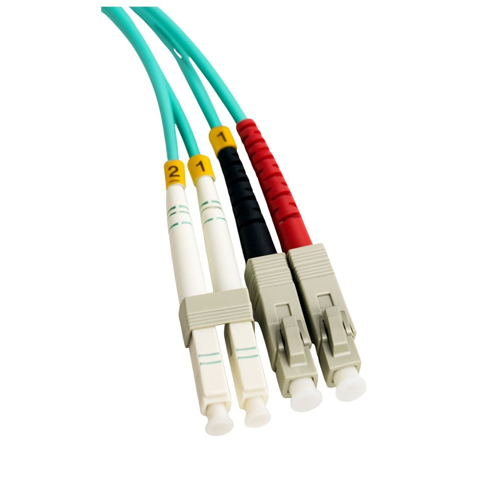 Grove OM3 SC-LC multi mode duplex patch lead designed for high-speed 10 Gbps fibre optic network connections