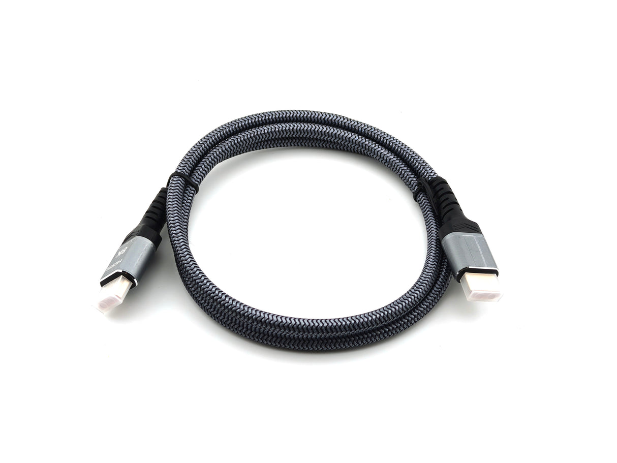 Podium AV 8K 48Gbps HDMI 2.1 Lead 1M supporting 8K@60Hz, 4K@120Hz, eARC, HDR, and Dolby Atmos for gaming, AV, and home theatre.