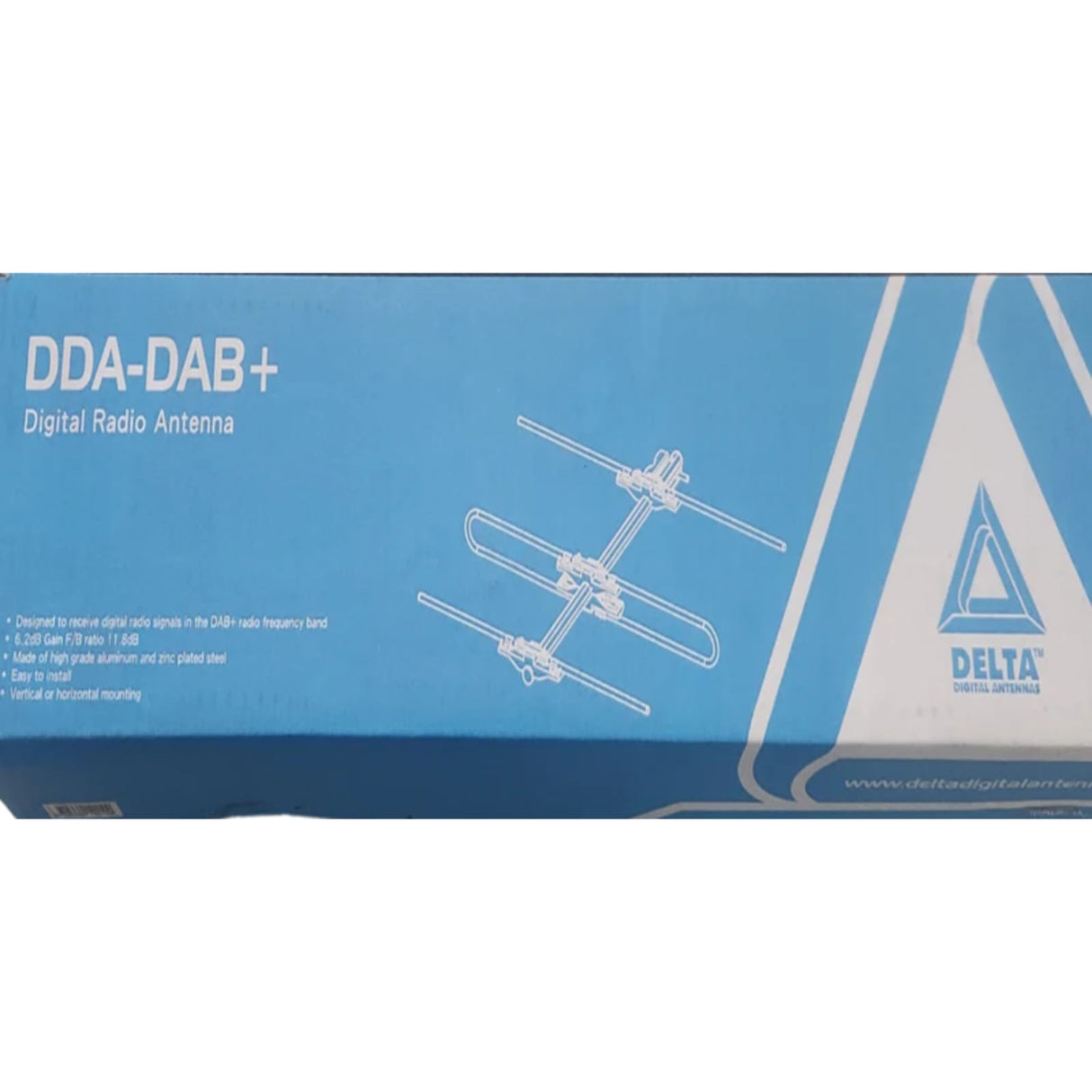 Delta Digital Radio DAB+ Antenna for indoor/outdoor use, enhances DAB+ and FM reception for clear audio quality
