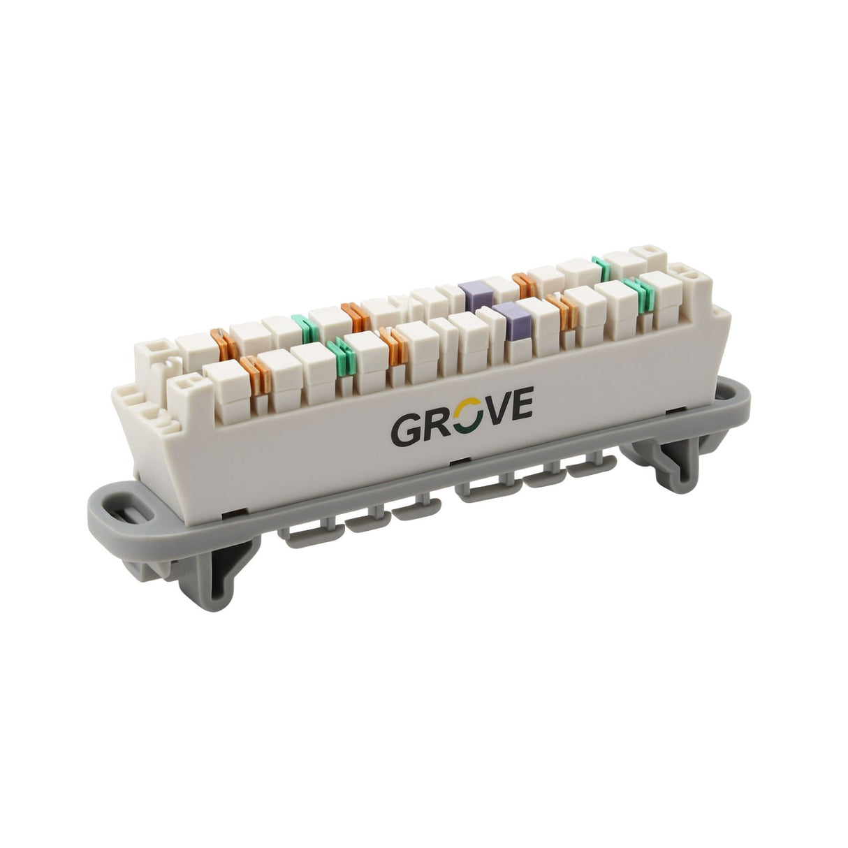 Grove electronic component holder with labeled terminals on a white background