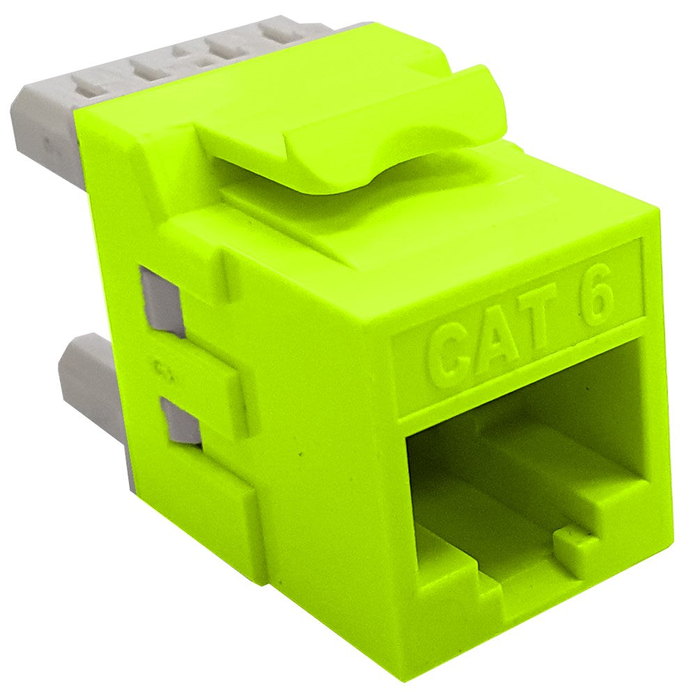 Grove Cat6 Keystone Panel Jacks | Bag of 12 | Lime RJ45 modules with 50 µin gold contacts for Cat6 network installations