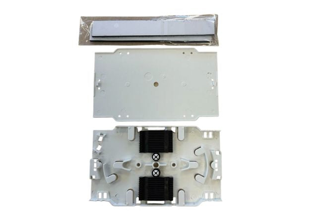 Consolidation Point Hook & Loop Splice Tray with Cover for organized, secure, and protected fibre optic connections