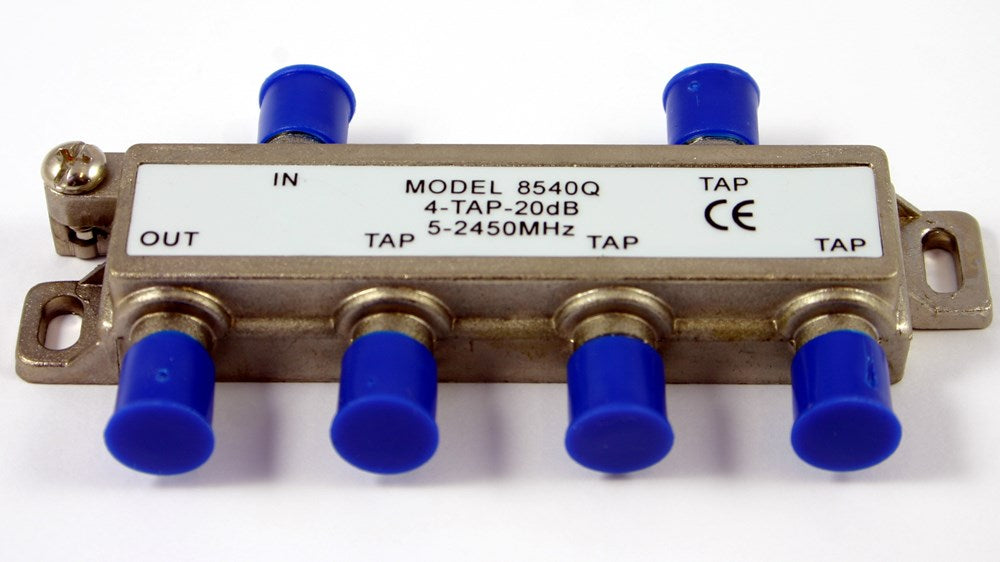 Directional Coupler 4 Tap 20 dB with F-type connectors for CATV, MATV and broadband RF signal distribution networks.
