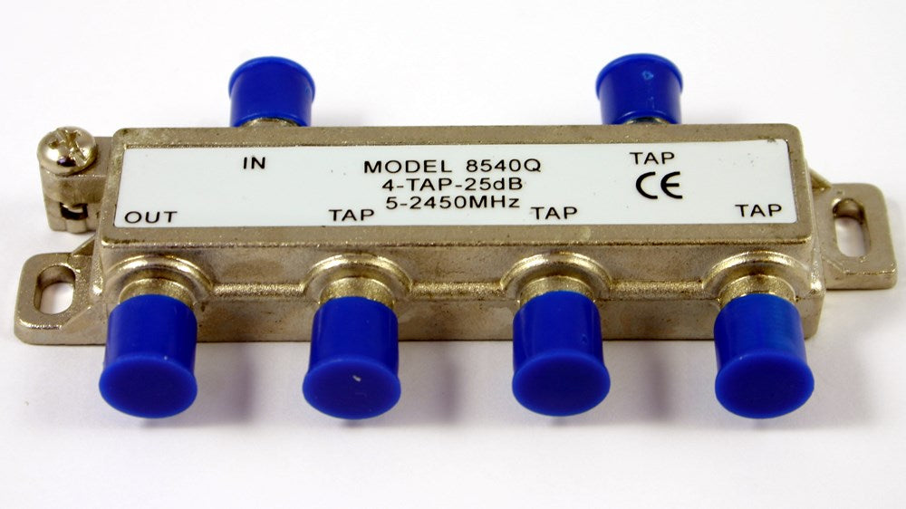 Directional Coupler 4 Tap 25 dB with F-type connectors for CATV, MATV and broadband RF signal distribution systems.