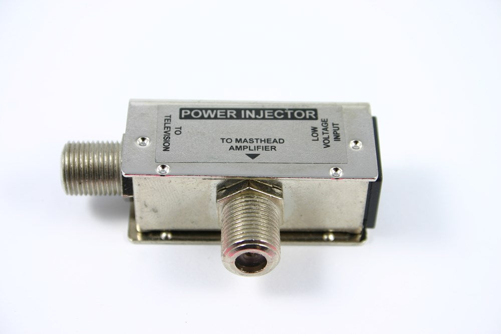 F Type Injector for CV Series Power Supply for injecting DC power over coaxial cables while preserving TV/satellite signal
