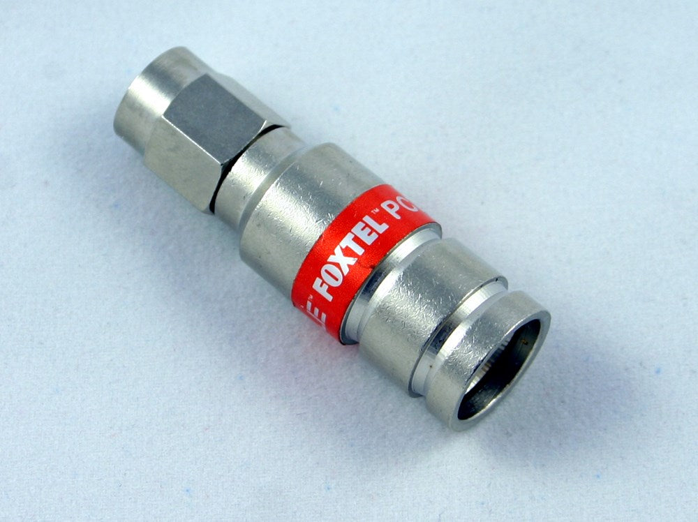 RG11 quad shield F type compression connector, Foxtel approved, designed for secure high-performance TV and broadband installations