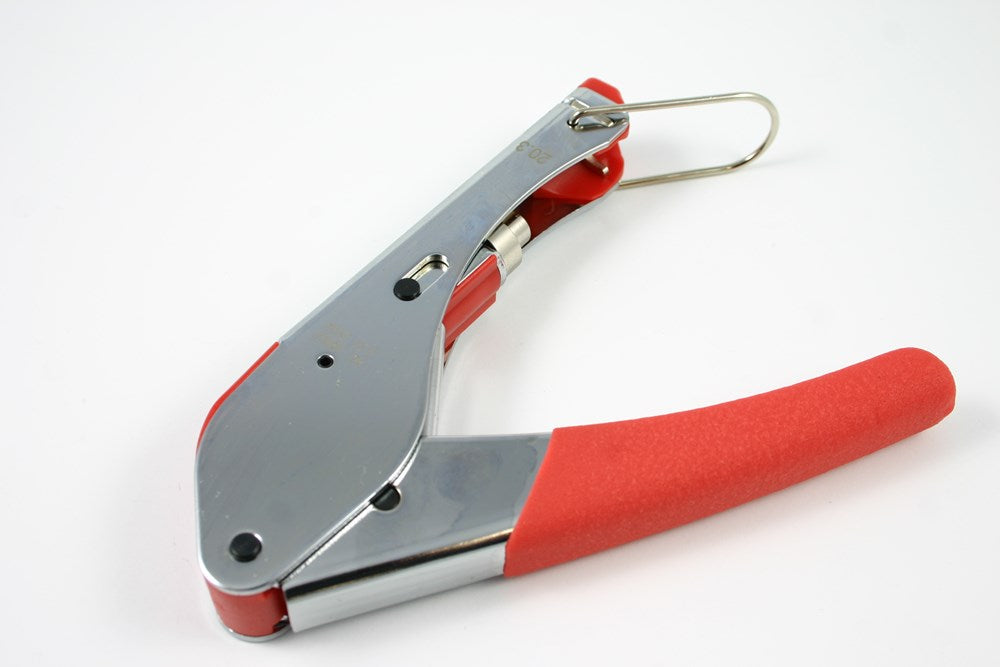 RG6 Compression Tool for coaxial cables, ensures secure F-type and PAL connections, ergonomic and durable for installation use