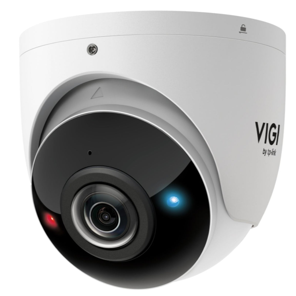 VIGI 8MP Panoramic Turret Camera with 4K resolution, AI detection, Smart IR, IP67 weatherproof design, and PoE for smart outdoor security.