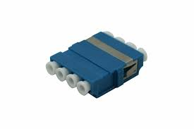 LC SM OS1/OS2 Quad Flangeless Coupler for seamless, high-speed connections of four LC singlemode OS1/OS2 fiber cables in data centers and telecommunications.