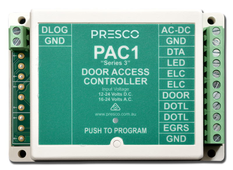 PRESCO Single Door Access Controller, supports up to 600 users, designed for efficient access management, real-time monitoring, and easy integration.