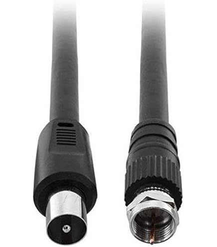 3-meter TV Fly Lead F-Male to F-Male Black coaxial cable for reliable TV, satellite, and aerial connections. Durable PVC outer coating.
