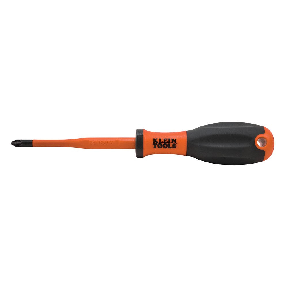 100mm VDE Insulated Pozi No 2 Screwdriver for electrical work, featuring safety insulation up to 1000V, an ergonomic handle, and a durable steel blade.