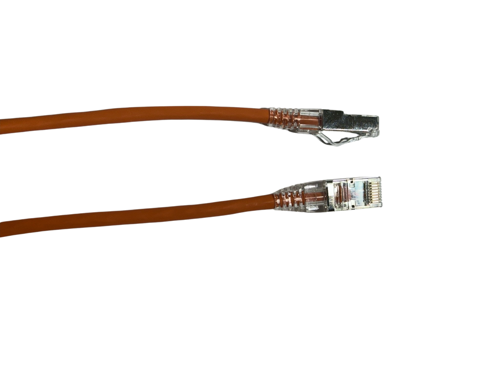 Orange Grove 1.0M Cat6A Thin S/FTP Patch Lead 28AWG for secure, high-speed networking, designed for compact setups in home and office environments.