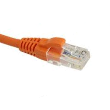 Amdex 10M Cat6 Ethernet Patch Lead in orange with snagless RJ45 connectors, designed for high-speed, long-distance data transmission in home, office, or data center networks.