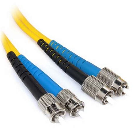 10-meter FC-FC OS1/OS2 single-mode duplex patch lead supporting up to 10Gbps for long-distance, high-speed fiber connections in telecom networks.