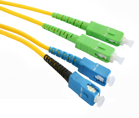 Grove 10M SCA-SC OS1/OS2 Duplex Patch Lead, designed for long-distance, low-loss single-mode fiber connections with SCA and SC connectors, ideal for telecom and data center network installations.