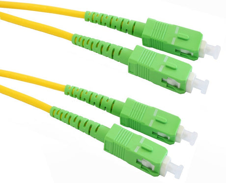 10-meter SCA-SCA OS1/OS2 Duplex Patch Lead with LSZH jacket for fire-safe, long-distance data transmission in networking and telecommunications.