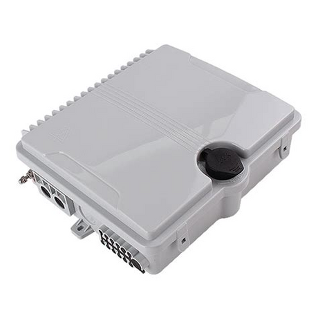 The 12 Core IP55 Fibre Optic Termination Box is a robust and weather-resistant enclosure designed for terminating and protecting up to 12 fibre optic cables. 