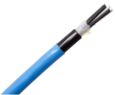 12 Core OM3 multimode loose tube cable supporting 10Gbps data rates, with UV-resistant sheath, ideal for indoor/outdoor installations