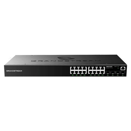 Grandstream 16 Port PoE Switch Gigabit Managed, offering high-speed connections, advanced management, and PoE support for efficient networking.