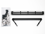 24 Port Cat6 Patch Panel | Express | White | Includes Bag of 24 Cat6 Keystone Mechs