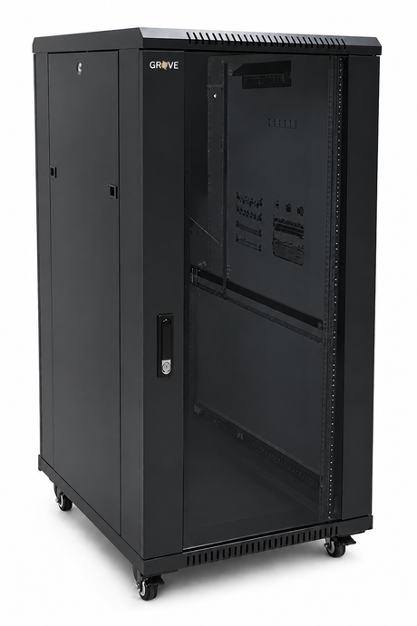 Grove Express 27RU cabinet, 1410x800x1000mm; floor-standing, steel, lockable, extra-large for IT, network, and security installations