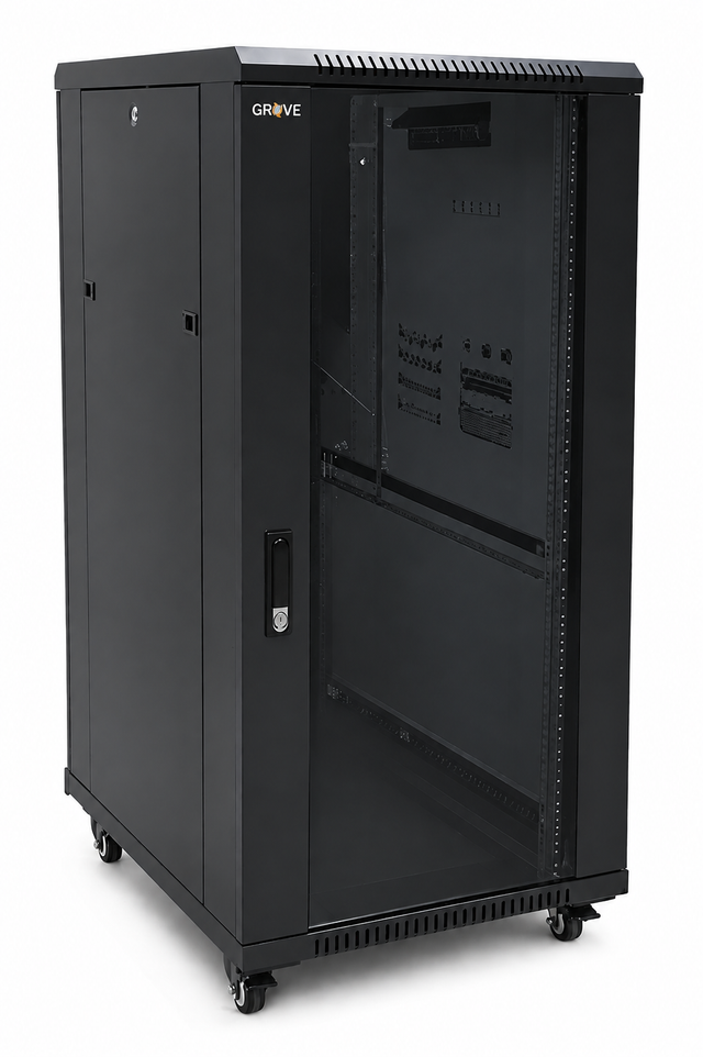 Grove Express 27RU cabinet, 1410x800x1000mm; floor-standing, steel, lockable, extra-large for IT, network, and security installations