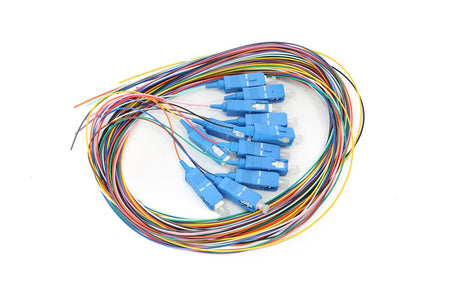 The 2M SC SM OS1/OS2 Pigtail Pack of 12 provides a reliable solution for singlemode fiber connections. 