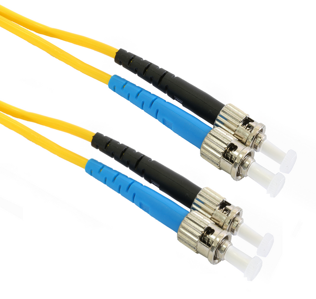 Grove 2M ST-ST OM3 Duplex Patch Lead with LSZH jacket, featuring ST connectors for high-speed, reliable data transmission in multimode fiber networks.