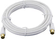 3m White TV Antenna Cable with PAL Male to Male Connectors - Coaxial Aerial Flylead for TV Connection