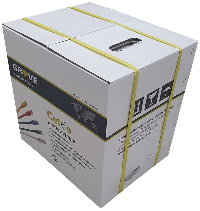 The GROVE 4 Pair U/FTP Cat6A Cable (305Mtr) is engineered for high-performance networking, providing superior data transmission speeds and enhanced protection against interference