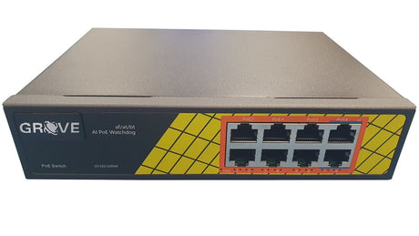 GROVE 8 Port Desktop Gigabit POE 120W Switch, compact and powerful, provides seamless connectivity and reliable POE for multiple devices