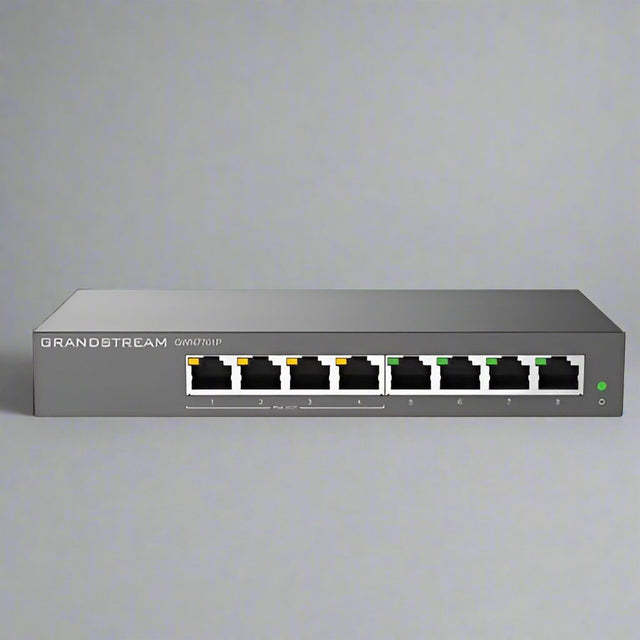 8-Port Gigabit Switch with 4 PoE ports, offering 1 Gbps speeds and the ability to power devices like IP cameras and access points. Ideal for efficient network setups.