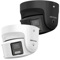 Hikvision 8MP ColorVu Panoramic Turret Camera with 4mm dual lens, full-color video, ultra-HD resolution, and IP67 weatherproof housing