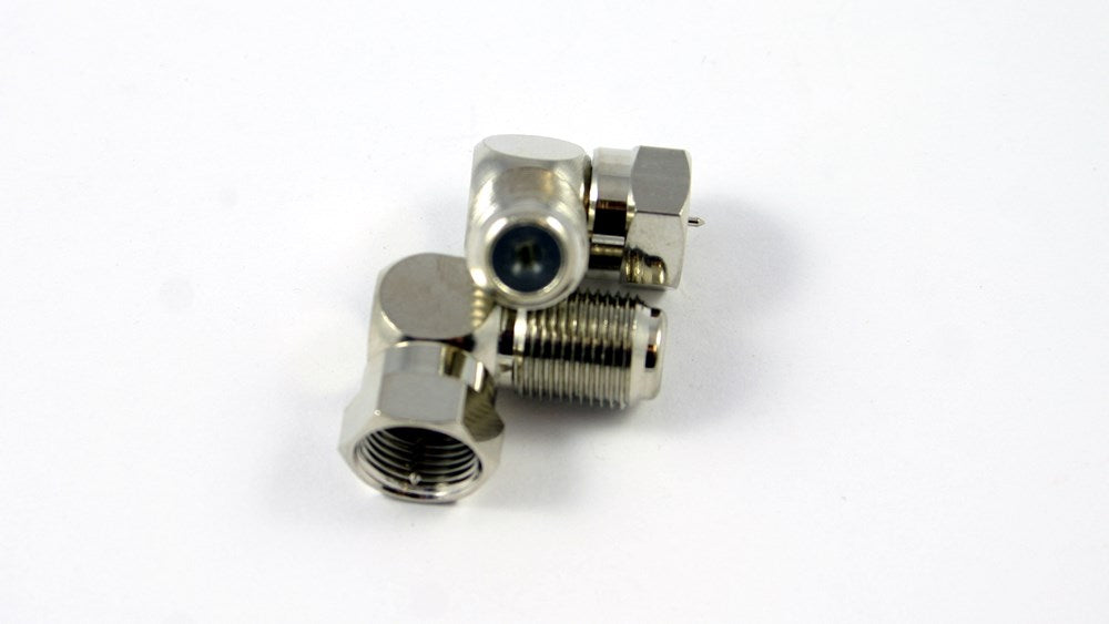 Right Angle F Male to F Female Connector