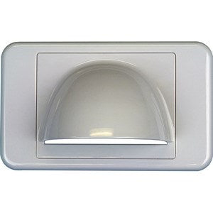 Bullnose Reverse White Wall Plate featuring a modern design with a bullnose edge and reverse bevel, ideal for electrical and data outlets